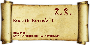 Kuczik Kornél névjegykártya